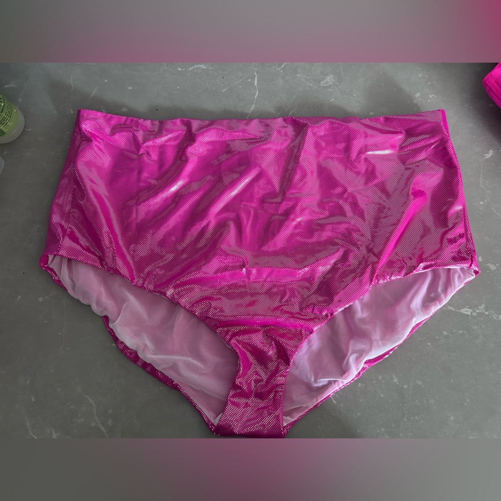 Torrid High Rise Foil Flat Front Swim Bottom - Picture 5 of 7